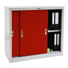 Aktenschrank Valberg 2 Schiebetüren 83x91x46cm ~ rot