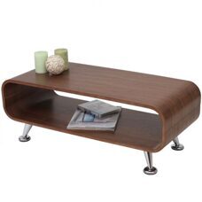 Couchtisch HWC XXL 34x90x39cm ~ Walnuss natur