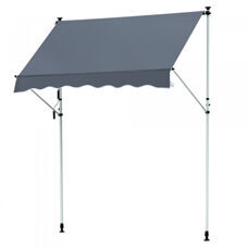 Balkonmarkise Sonnenstore Teleskop 200 x 120cm Grau