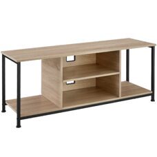 TV-Regal mit 4 offenen Fächern und verstellbarem Einlegeboden Industrial Holz hell, Eiche Sonoma 120 cm