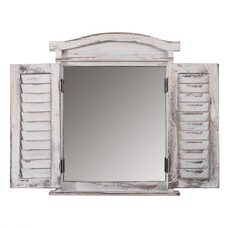 Spiegelfenster mit Fensterläden Shabby Chic ~ weiss