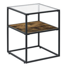 Beistelltisch Lessebo 55x43x43cm Schwarz/Dunkler Holzton