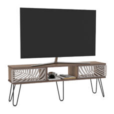 Fernsehtisch Salangen 139x30x49cm Walnuss-Optik Schwarz