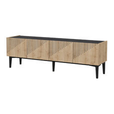 Fernsehtisch Oppdal 45x154x37cm Eiche/Marmor schwarz