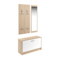 Garderobe Set LUCAS weiss/natur