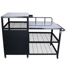 Grill Beistellltisch 135 x 70 x 107 cm schwarz