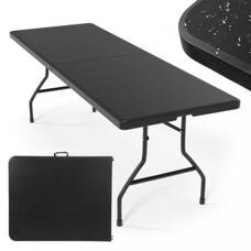 Klapptisch 183cm Camping für 8 Personen Tragbar Platzsparend Outdoor/Indoor Schwarz