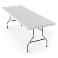 Klapptisch 183cm Camping für 8 Personen Tragbar Platzsparend Outdoor/Indoor Weiss