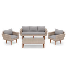 Lounge Rattan EVORA beige/grau