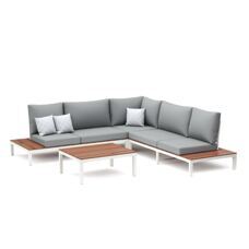 Lounge SANTANA hellgrau/natur/weiss