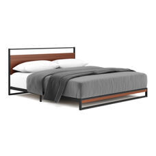 Metallbett INGRID 180 x 200 cm schwarz/natur