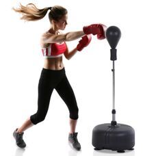 Punchingball Set Standboxsack Stand-Punchingball + Handschuhe