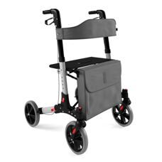 Rollator höhenverstellbar mit Sitz und Rückenlehne grau