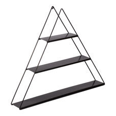 Wandregal Rougsø Pyramidenförmig Metall 59x70x10cm Schwarz