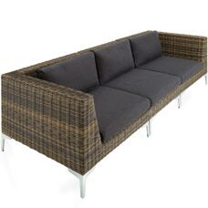 Modulares Rattanset Villanova Set 2 - 3-Sitzer (Ecke links + Mittelteil + Ecke rechts)