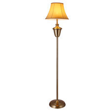 Stehlampe Madrid 1x E27 D:35x157cm Messingfarben/Beige