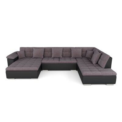 Ecksofa ARIA rechts taupe/schwarz