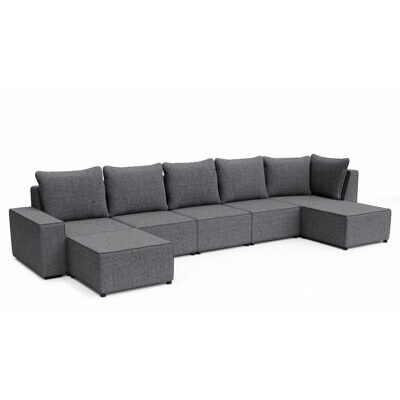 Ecksofa JAVIN 5-Sitzer anthrazit