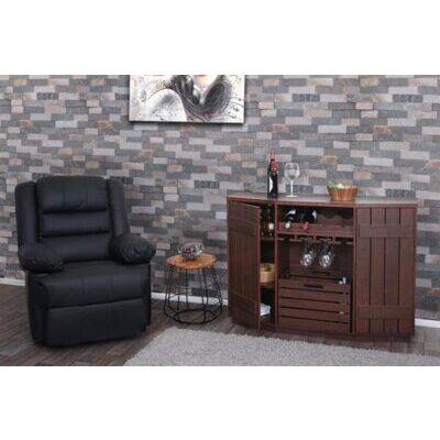 Weinschrank Weinregal Vintage Bar FSC-zertifiziert 89x120x40cm Walnuss