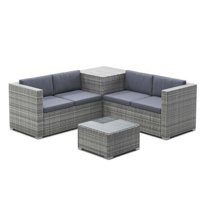 Rattanlounge SAN MARINO grau/anthrazit