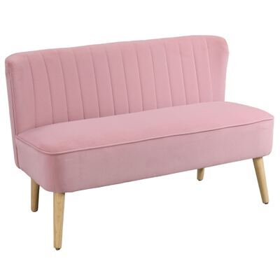 2-Sitzer Sofa Polstersofa 117x56.5x77cm Rosa