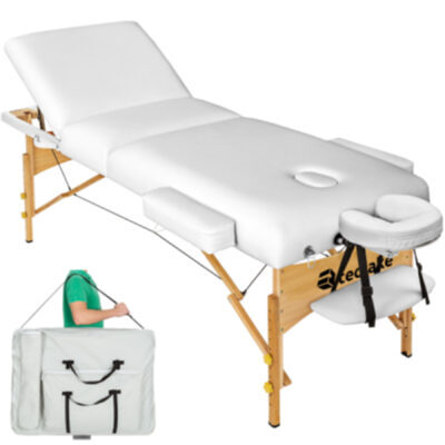 3 Zonen Massageliege mit 10cm Polsterung weiss