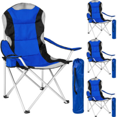 4 Campingstühle mit Polsterung blau