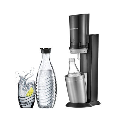 SodaStream Crystal black/metal inkl. 1 Glaskaraffen Quick Connect