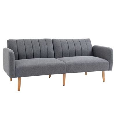 2-Sitzer Sofa Gästebett Bettsofa 173x75x73cm Grau