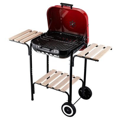 Holzkohlegrill Grillwagen Terrassen BBQ mit Ablageflächen