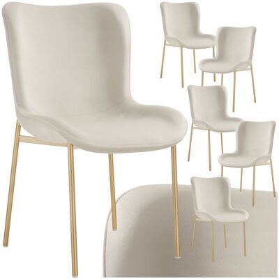 Polsterstuhl Tessa Samt beige/gold 6er Set