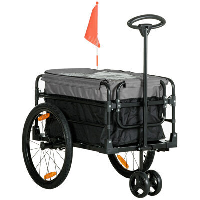 2-in-1 Fahrradanhänger und Handwagen 130x64x64 Veloanhänger