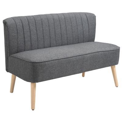 2-Sitzer Sofa Loungesofa mit Holzrahmen 117x56.5x77cm Dunkelgrau