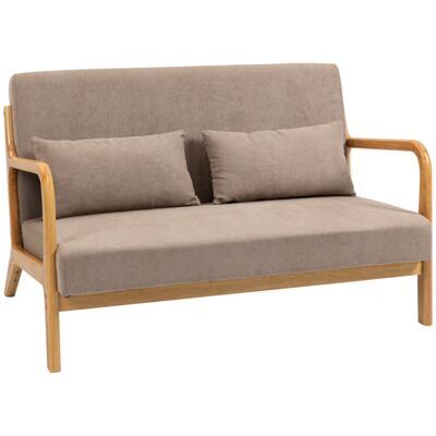 2-Sitzer Sofa Loveseat mit Kissen 122x71x76cm Hellgrau