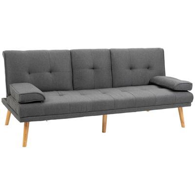 3-Sitzer Sofa Gästebett mit Becherhalter Dunkelgrau