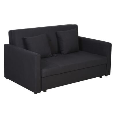 2-Sitzer Sofa Gästebett mit verstecktem Stauraum 152x101x81cm Kohlegrau