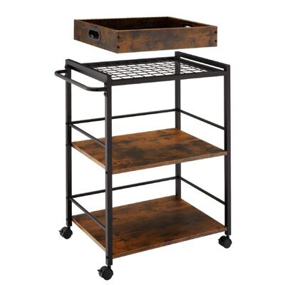 Servierwagen Worcester 65x41,5x87cm Industrial dunkelbraun