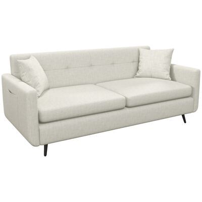 3-Sitzer Sofa mit Zierkissen & Seitentasche 165x73x72cm