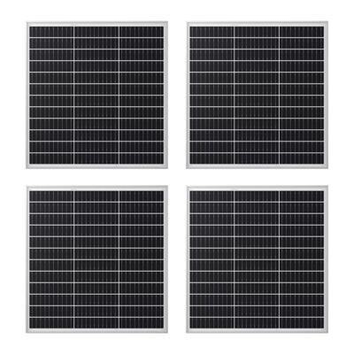 4x Solarpanel Monokristallin - 100W 18V für 12V Batterien Photovoltaik