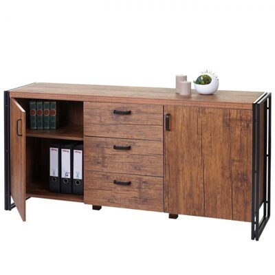 Sideboard Kommode Schrank 80x160x40cm Wildeiche-Optik