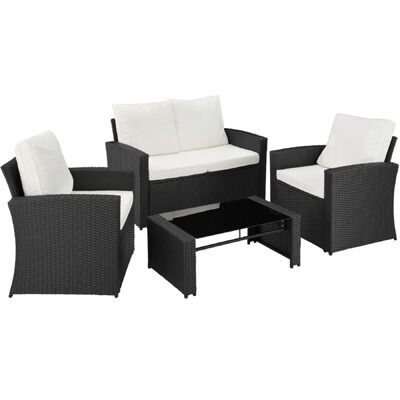 Rattan Lounge Lucca schwarz