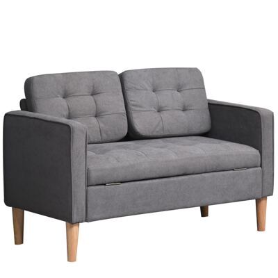 2-Sitzer Sofa mit Stauraum 117x62x78cm Grau