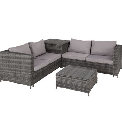 Rattan Lounge Siena grau