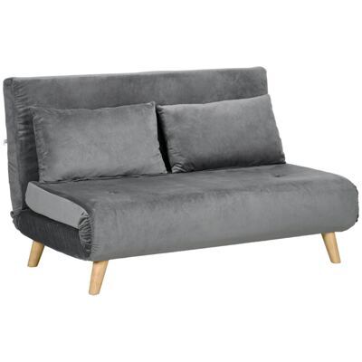 2-Sitzer Sofa Gästebett klappbar 130x78x79cm Grau