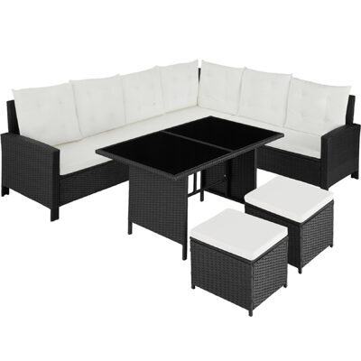 Rattan Lounge Barletta, schwarz