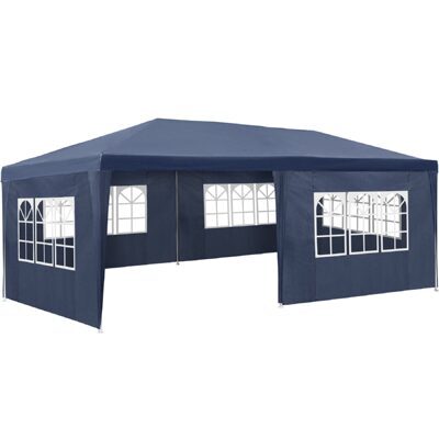 Pavillon Vivara 6x3m mit 5 Seitenteilen blau