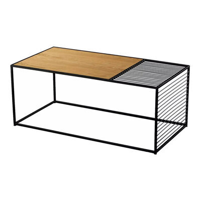 Couchtisch Korsnäs 40x110x55cm Schwarz/Holzoptik