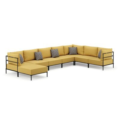 Ecksofa ETHAN Deluxe 6-Sitzer gelb