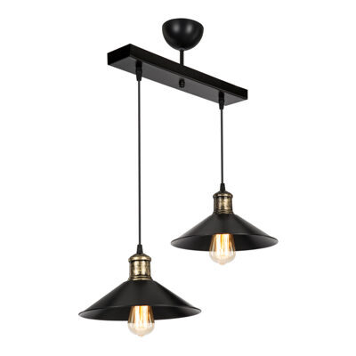 Hängeleuchte Crosby 2xE27 Schwarz Bronze Antik