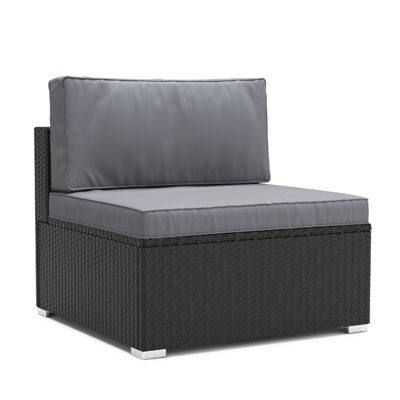 Mittelteil Rattanlounge LINDOS schwarz/anthrazit